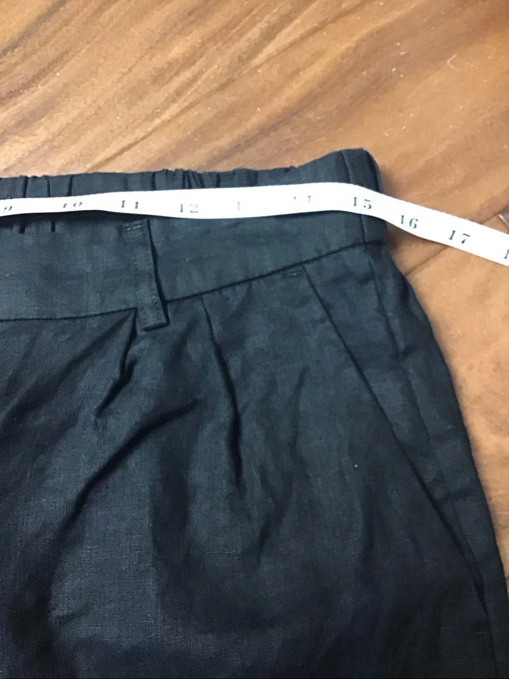 Quince 100% European Linen Pleated Trouser in Black Size 8